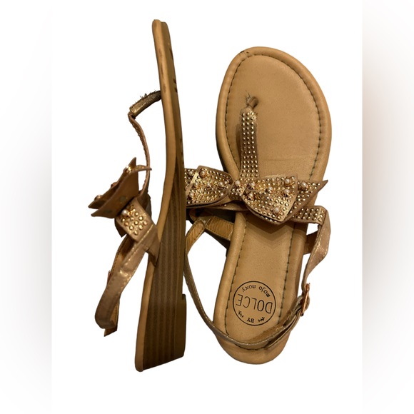 MOJO MOXY by Dolce women’s cute pink sparkly sandals with bow accent size 7.5 - Picture 4 of 7